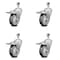 Service Caster 4 Inch Gray Polyurethane Swivel 1/2 Inch Stem Caster Set with Total Lock Brake SCC-TSTTL20S414-PPUB-121315-4 - alternate 1